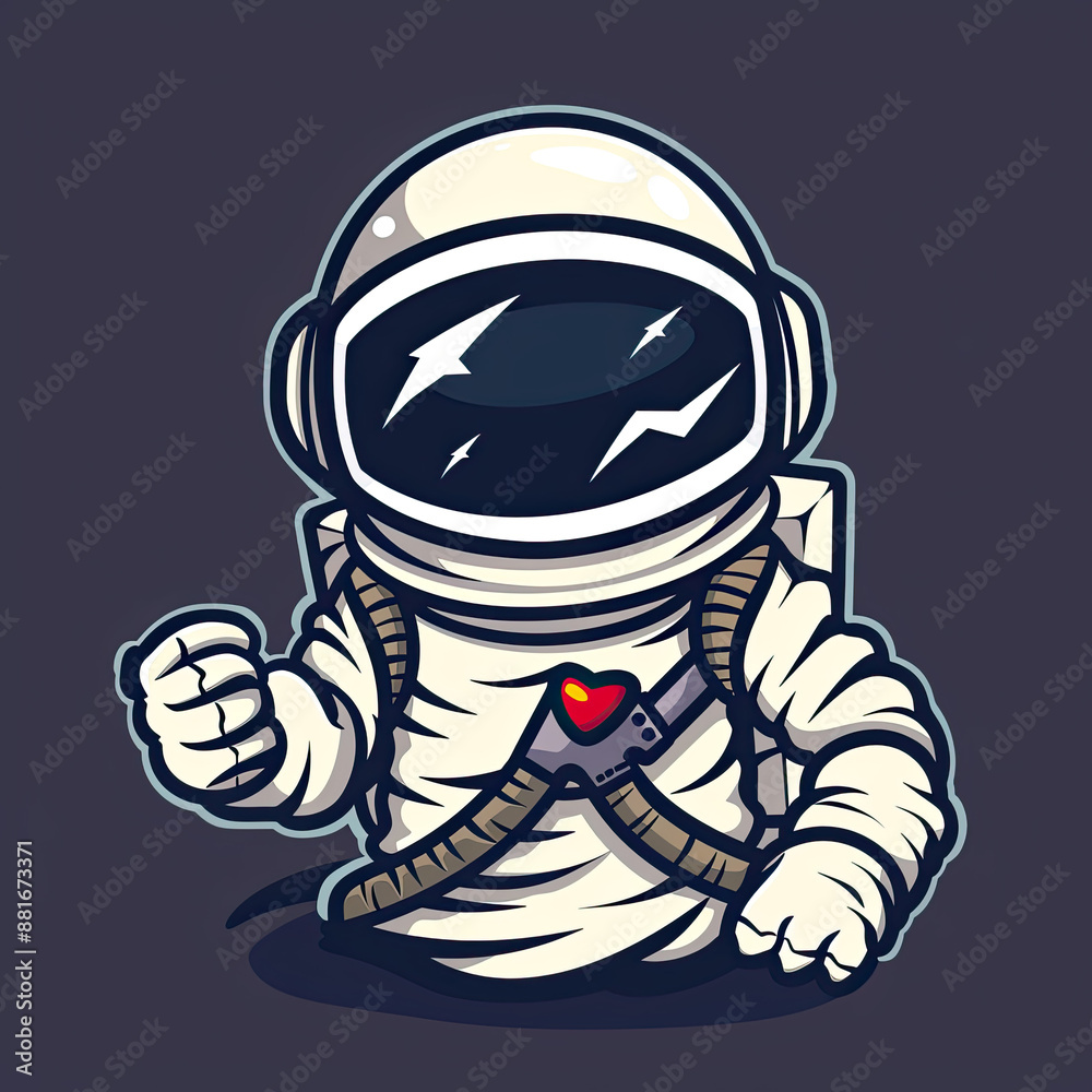 Cute Astronaut Mummy Cartoon Vector Icon Illustration. Science Holiday Icon Concept Isolated Premium Vector. Flat Cartoon Style