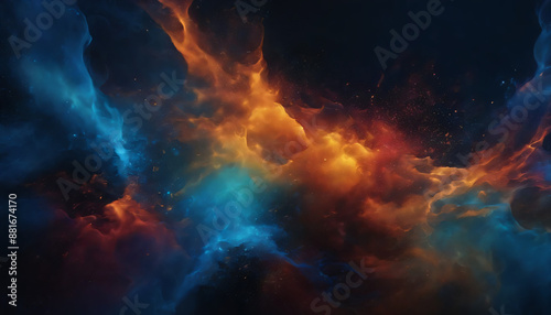 fire in the sky Abstract background splashes dark blue