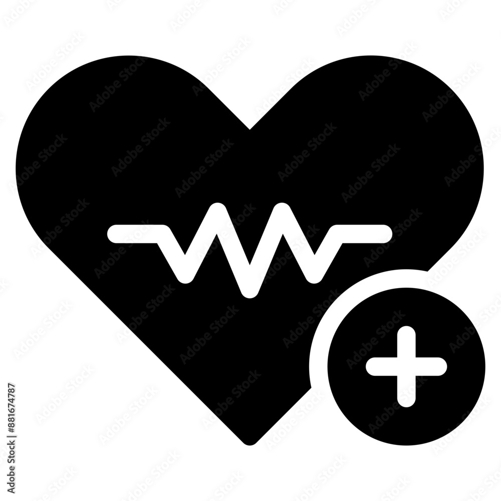 Obraz premium Vector Icon Health, Heart, Heartbeat, Health Check, Medicine and Health