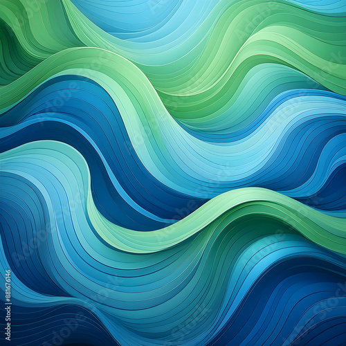  Green-Blue Wave Background- Waves of green and blue flowing together, creating a harmonious_1(167)