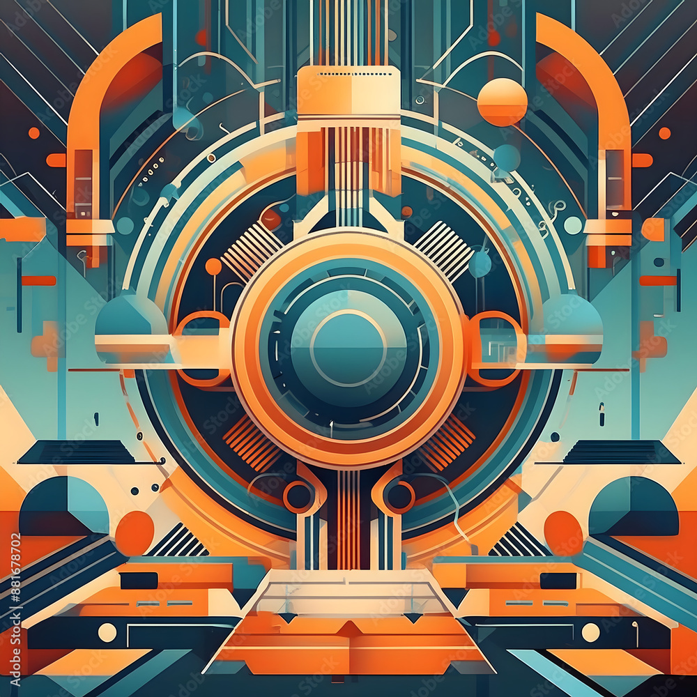 Fototapeta premium Modern Technology Abstract Background- A contemporary background featuring elements of mode_1(190)