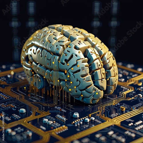 View of the brain with the circuit board