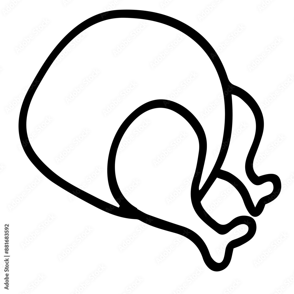 Hand drawn black and white color of chicken design isolated on trantransparent background. Vector illustration. Hand drawn black and white color of chicken design isolated on trantransparent background. Vector illustration.