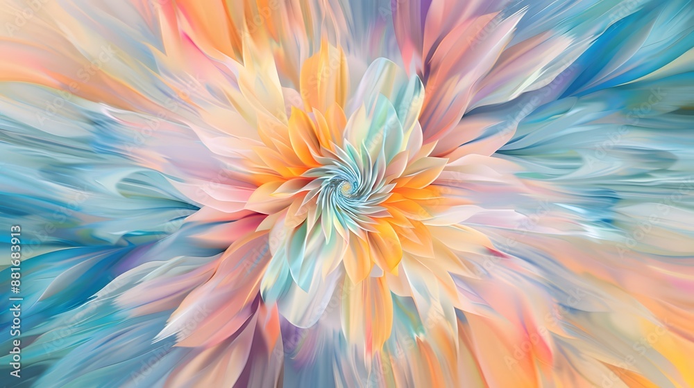 An abstract image showcasing an explosion of soft pastel colors radiating outward in a dynamic and visually soothing pattern. An abstract image showcasing an explosion of soft pastel colors radiating outward in a dynamic and visually soothing pattern.