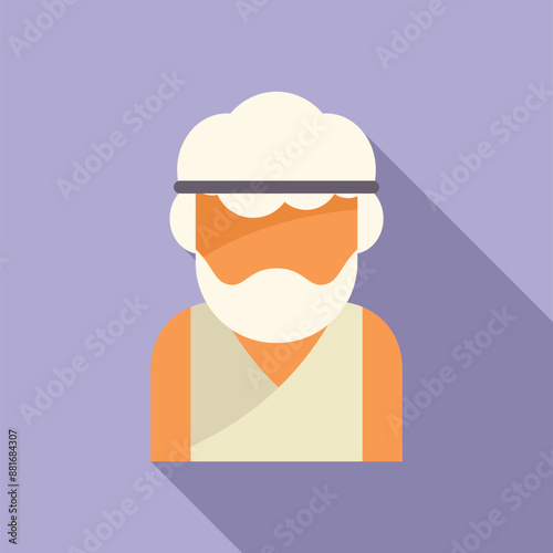 Illustration of a greek philosopher wearing a headband and a tunic