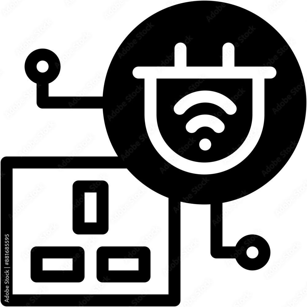 Vector Icon Smart Plug, Smart Switch, Wifi, Button, Smart Switch Vector Icon Smart Plug, Smart Switch, Wifi, Button, Smart Switch