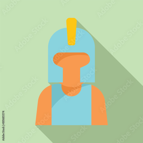Roman legionary wearing traditional galea helmet and armor flat icon