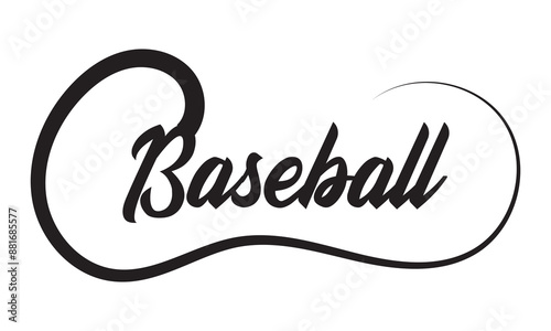 Text Tails Swoosh Baseball Sign, Typography font with ornamental vector. EPS 10/AI