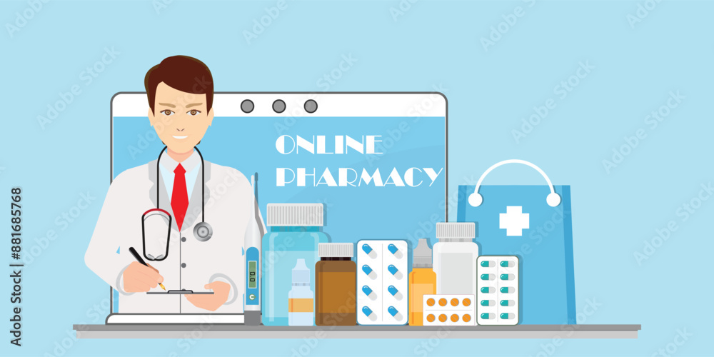 Online doctor and medical consultation. Online doctor and medical consultation.