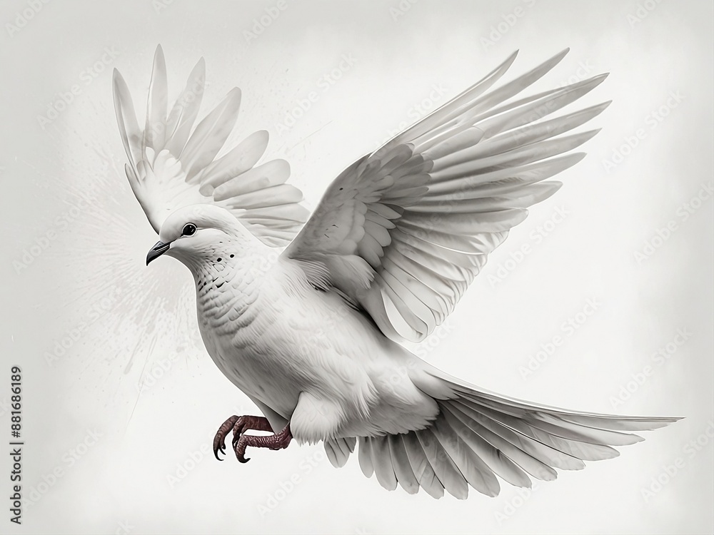 Fototapeta premium White dove flying,International Day of Peace concept.