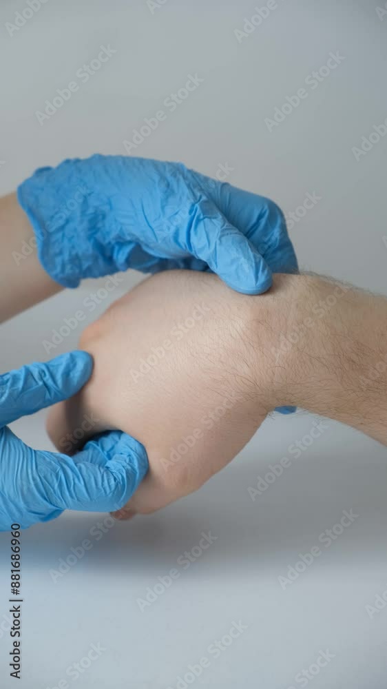 Higrom Ganglion cyst or hygroma of the wrist on the hand of a male patient ...
