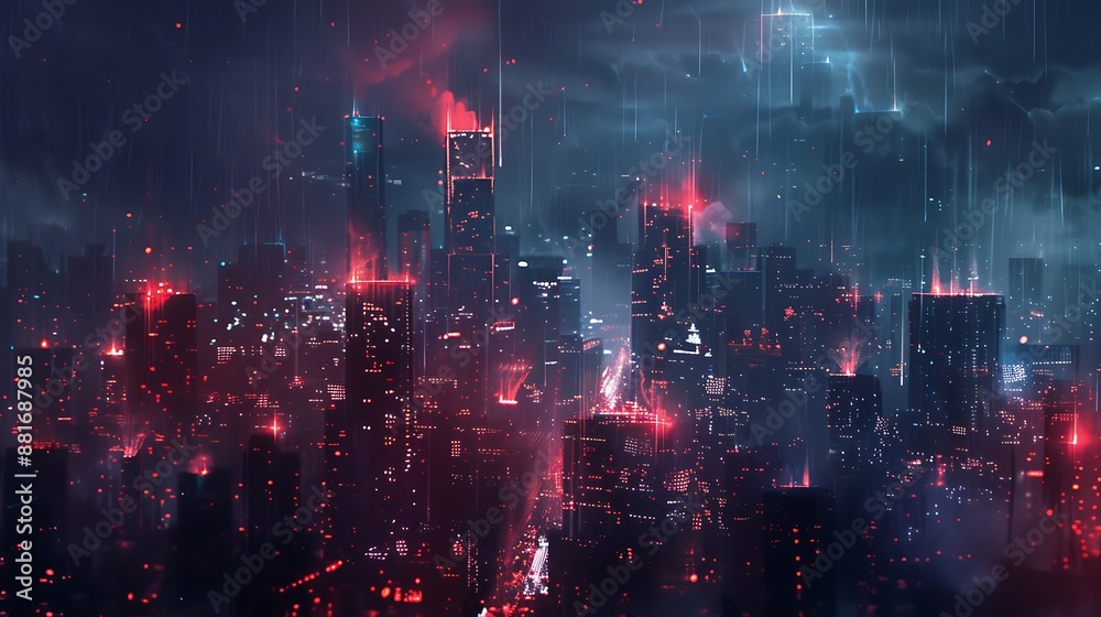 Futuristic Cityscape with Reflections on Water Futuristic Cityscape with Reflections on Water