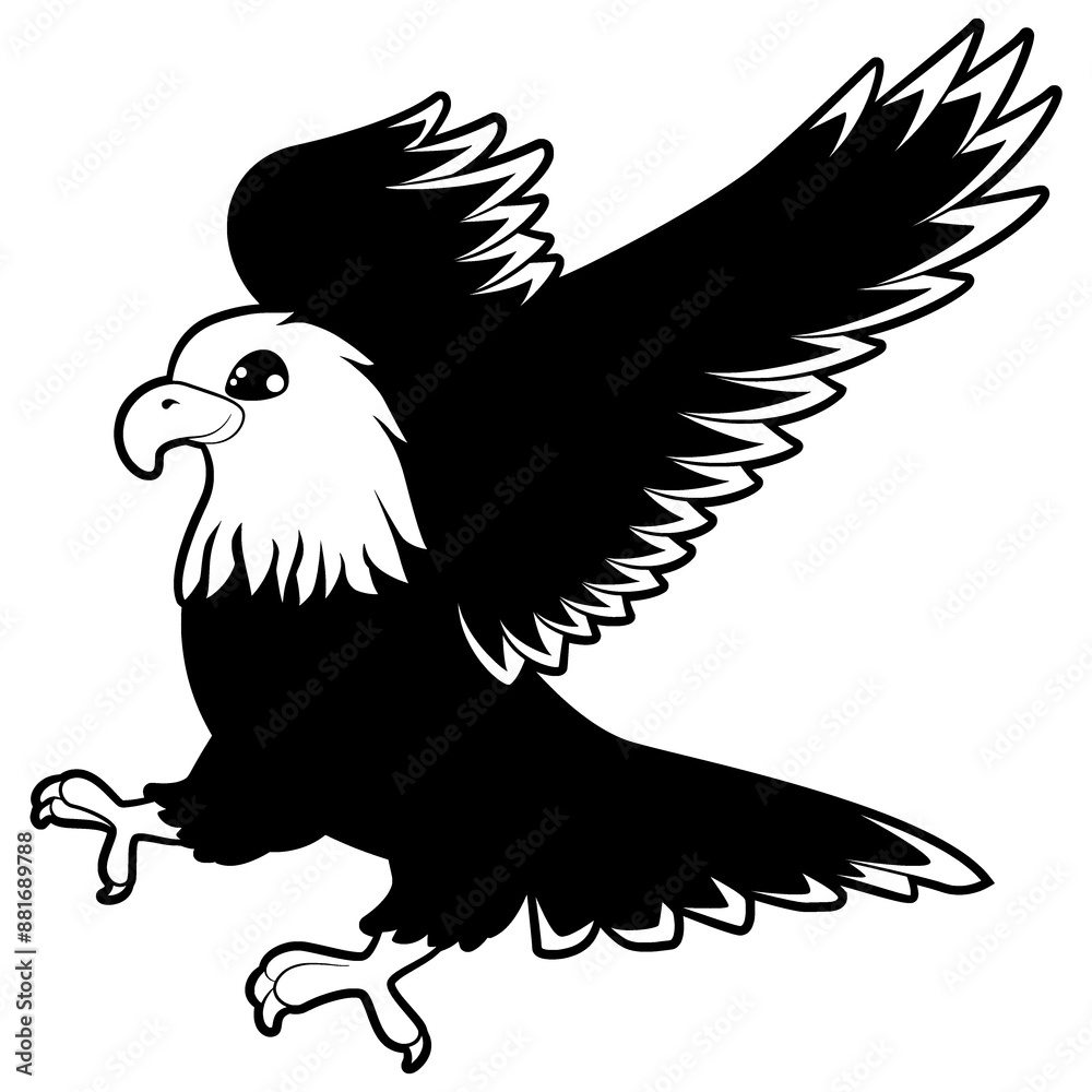 Obraz premium Eagle Cartoon Vector Illustration