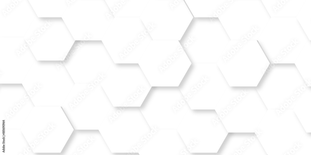 Abstract white 3d hexagon creative grid honeycomb structure mosaic pattern background. luxury minimal technology network abstraction tech digital tile vector wall banner surface polygon background. Abstract white 3d hexagon creative grid honeycomb structure mosaic pattern background. luxury minimal technology network abstraction tech digital tile vector wall banner surface polygon background.