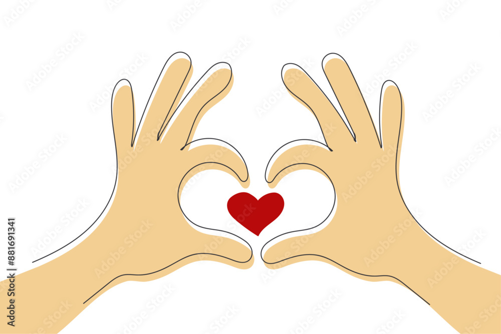 Obraz premium love hand sign vector 