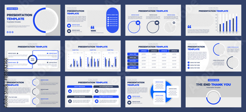 Modern presentation slide templates. Infographic elements template set for web, print, annual report brochure, business flyer leaflet marketing and advertising template. Vector Illustration.