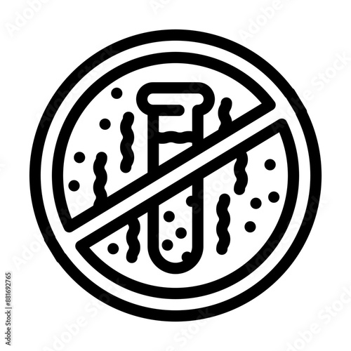 zero toxins product label caution line icon vector. zero toxins product label caution sign. isolated contour symbol black illustration