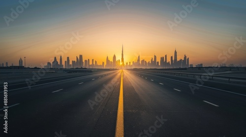 Sunrise Over Dubai Skyline