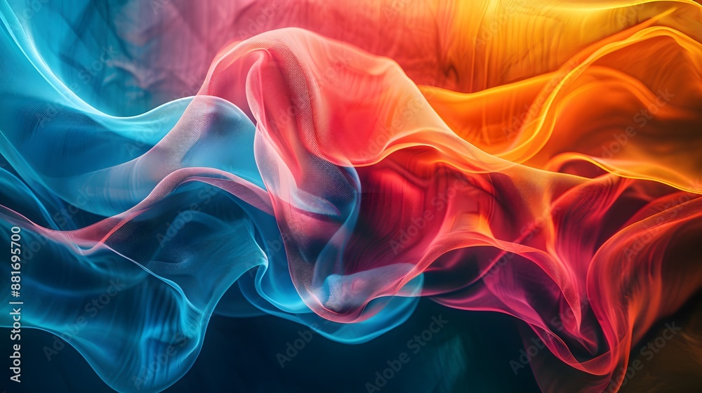 This abstract image showcases a vibrant combination of wavy lines in a spectrum of colors, creating a dynamic and fluid visual texture that's perfect for a variety of design projects. This abstract image showcases a vibrant combination of wavy lines in a spectrum of colors, creating a dynamic and fluid visual texture that's perfect for a variety of design projects.