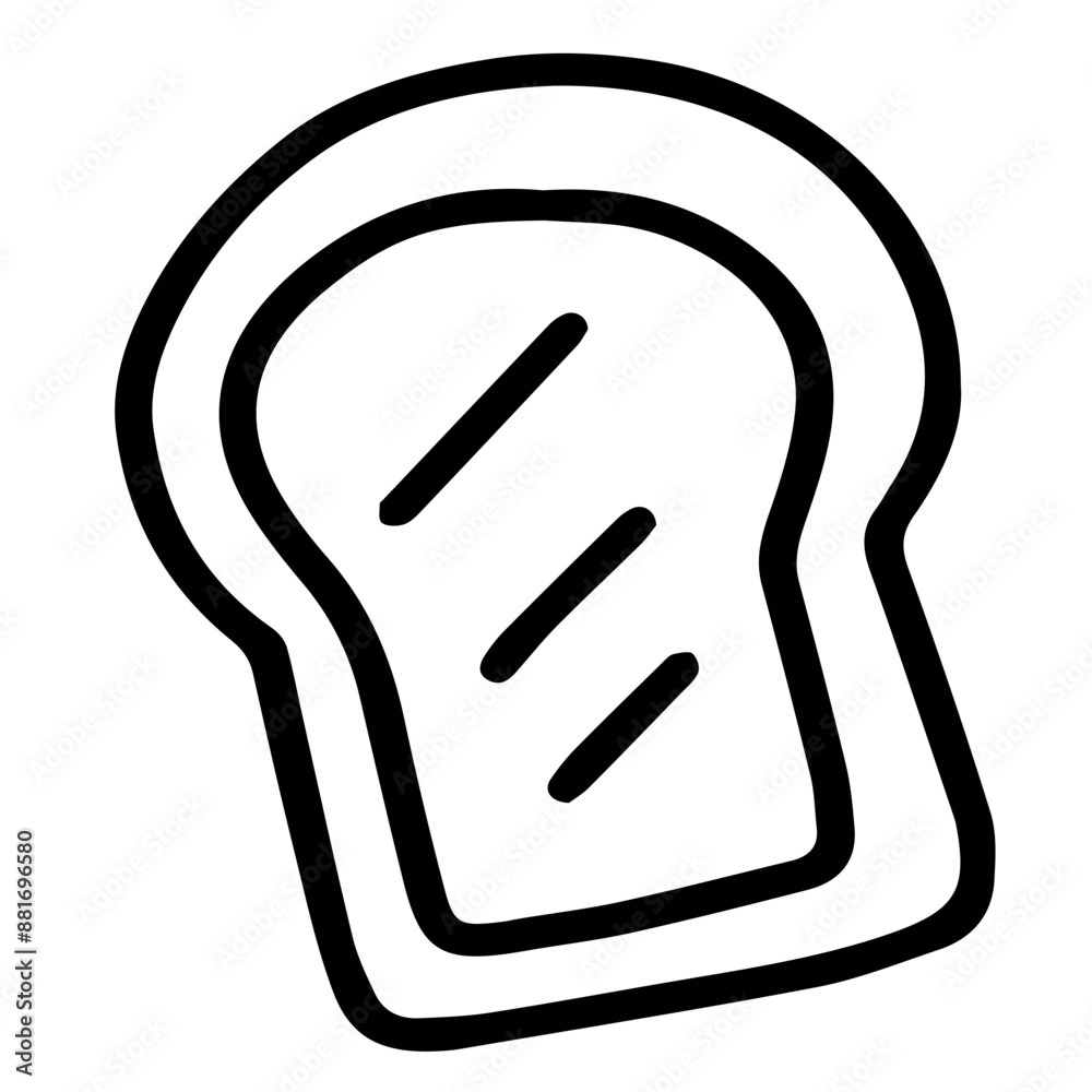 Hand drawn black and white color of Toast design isolated on transparent background. Vector illustration.
Hand drawn black and white color of Toast design isolated on transparent background. Vector illustration.