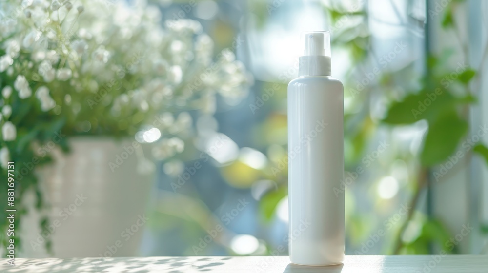 Refreshing White Bottle of Facial Toner with Clean and Pure Vibes Refreshing White Bottle of Facial Toner with Clean and Pure Vibes