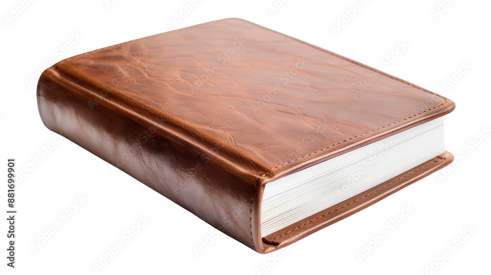 High-quality image of a brown leather-bound book. Perfect for themes of literature, education, study, and classic reading material. High-quality image of a brown leather-bound book. Perfect for themes of literature, education, study, and classic reading material.