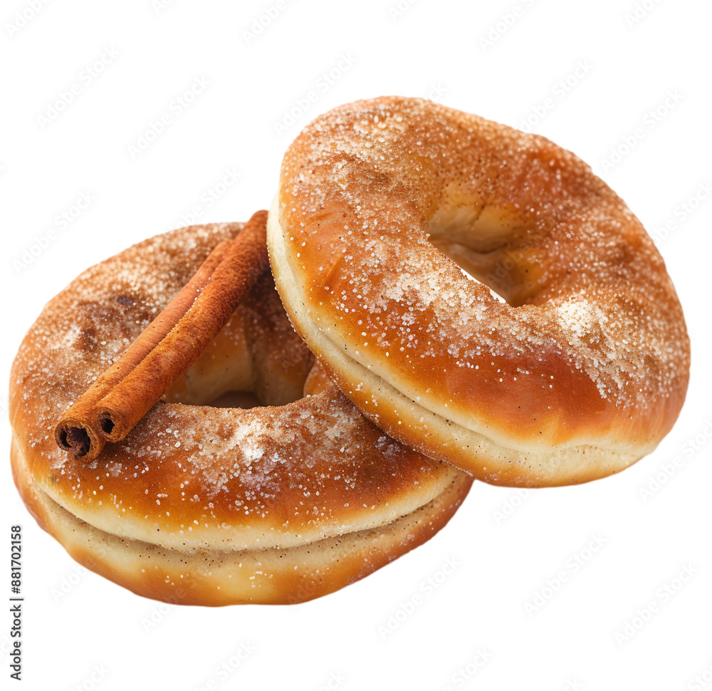 Cinnamon Bagels isolated on Transparent background. Cinnamon Bagels isolated on Transparent background.