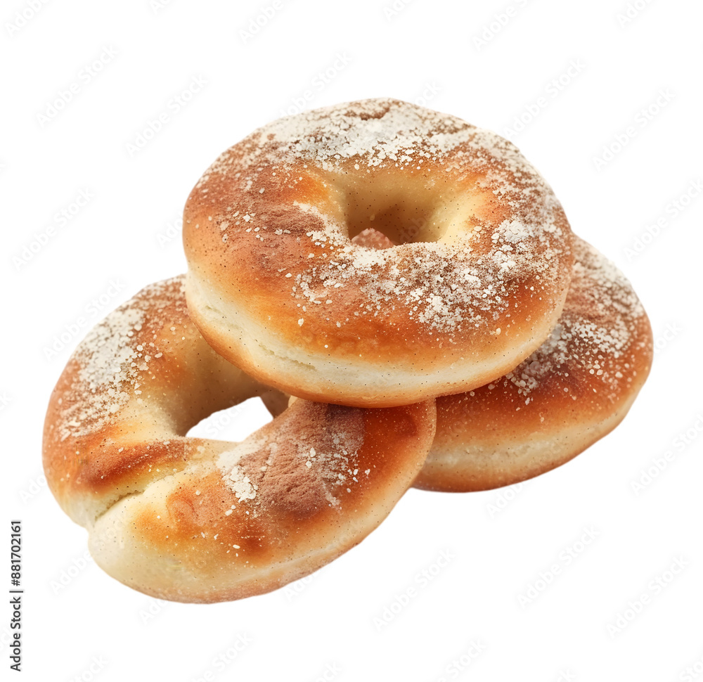 Cinnamon Bagels isolated on Transparent background. Cinnamon Bagels isolated on Transparent background.