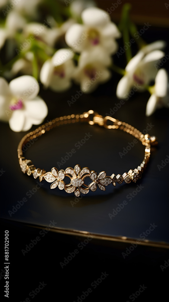 Elegant Gold Bracelet Adorned with Heart-Shaped Diamond Charms - Showcase of Luxury and Sophistication Elegant Gold Bracelet Adorned with Heart-Shaped Diamond Charms - Showcase of Luxury and Sophistication