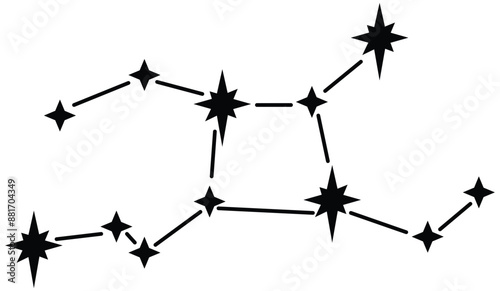 Virgo zodiac constellation. Star constellation zodiac virgo black white vector