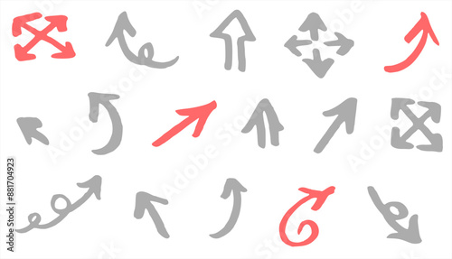 Brush arrows hand-drawn