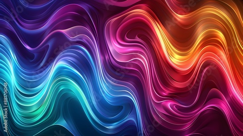 This abstract image showcases a vibrant combination of wavy lines in a spectrum of colors, creating a dynamic and fluid visual texture that's perfect for a variety of design projects. 