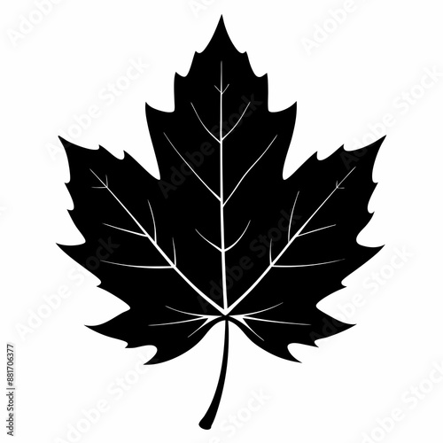 Autumn maple leaf vector illustration, leaf house vector art, autumn maple leaf silhouette, autumn maple leaf cartoon vector icon © SvgDesignHub