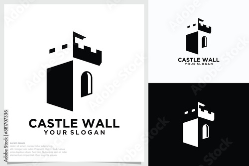 Castle logo design, castle logo template design, emblem, symbol or icon
