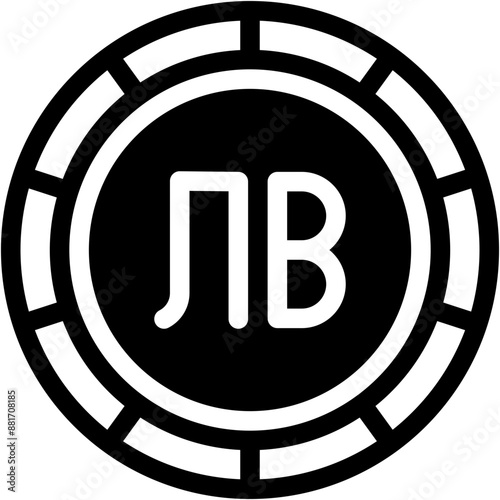 Vector Icon Lev, Bulgaria, Currency, Coin, Money