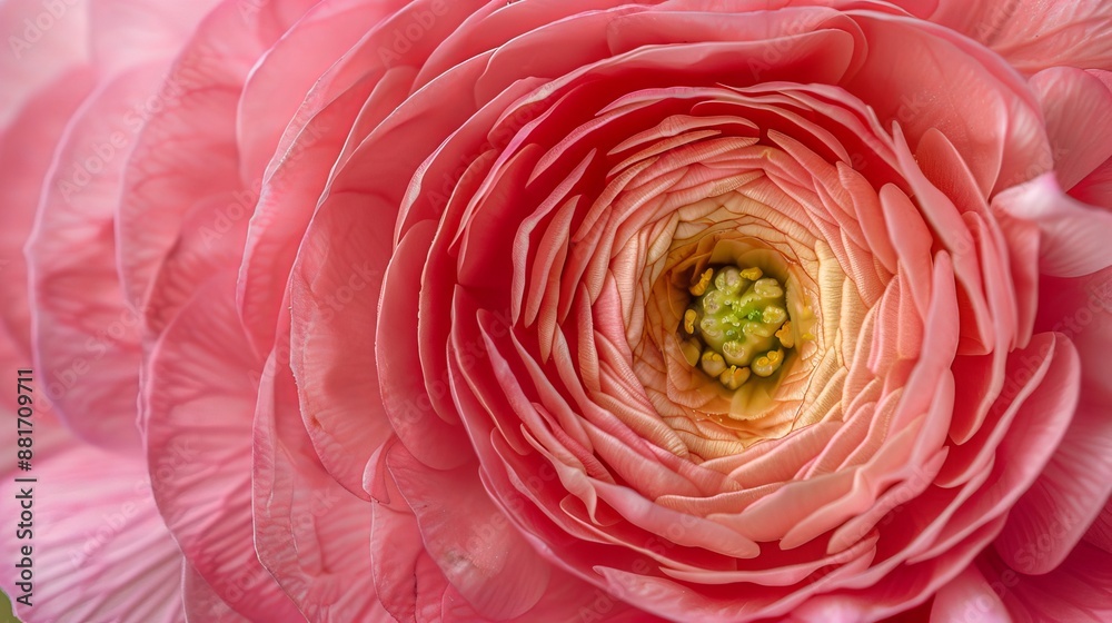 Obraz premium Close-up of a pink ranunculus flower