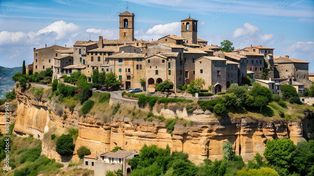Civita di Bagnoregio, Viterbo, Latium, Italie, 18 août 2018: Vue de la cité médiévale Civita di Bagnoregio, Viterbo, Latium, Italie, 18 août 2018: Vue de la cité médiévale