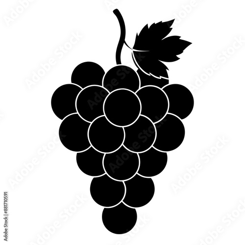 Grapes vector illustration, Bunch of grapes vector art, Grapes silhouette, Bunch of grapes cartoon vector icon