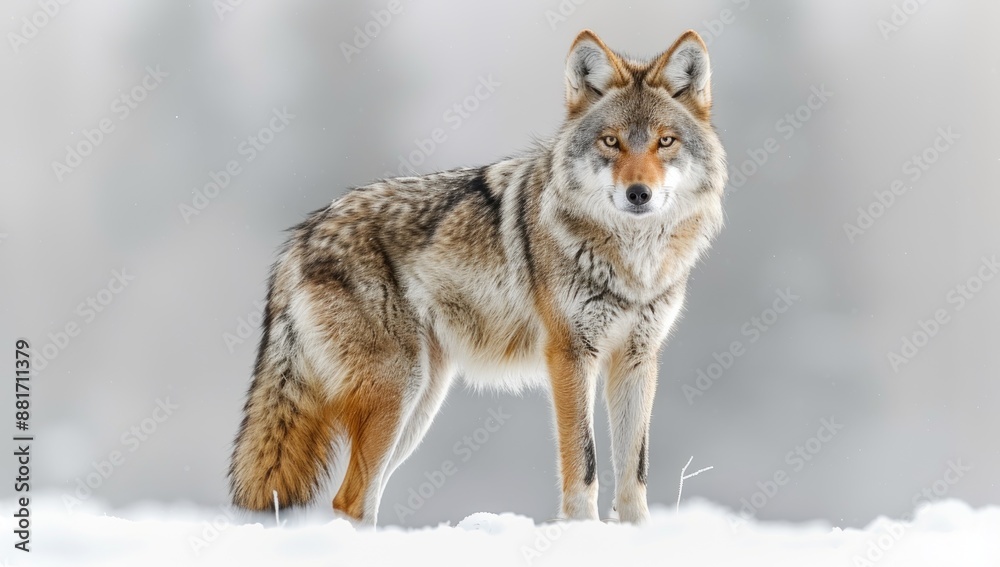 A Coyote Standing in the Snow A Coyote Standing in the Snow