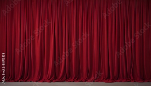 Intense scarlet red curtain or fabric as a backdrop