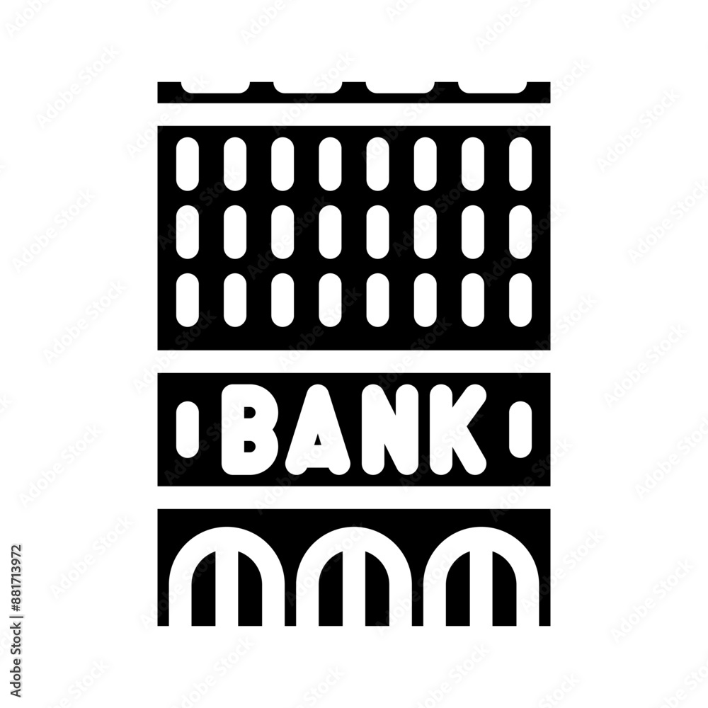 office bank building glyph icon vector. office bank building sign. isolated symbol illustration