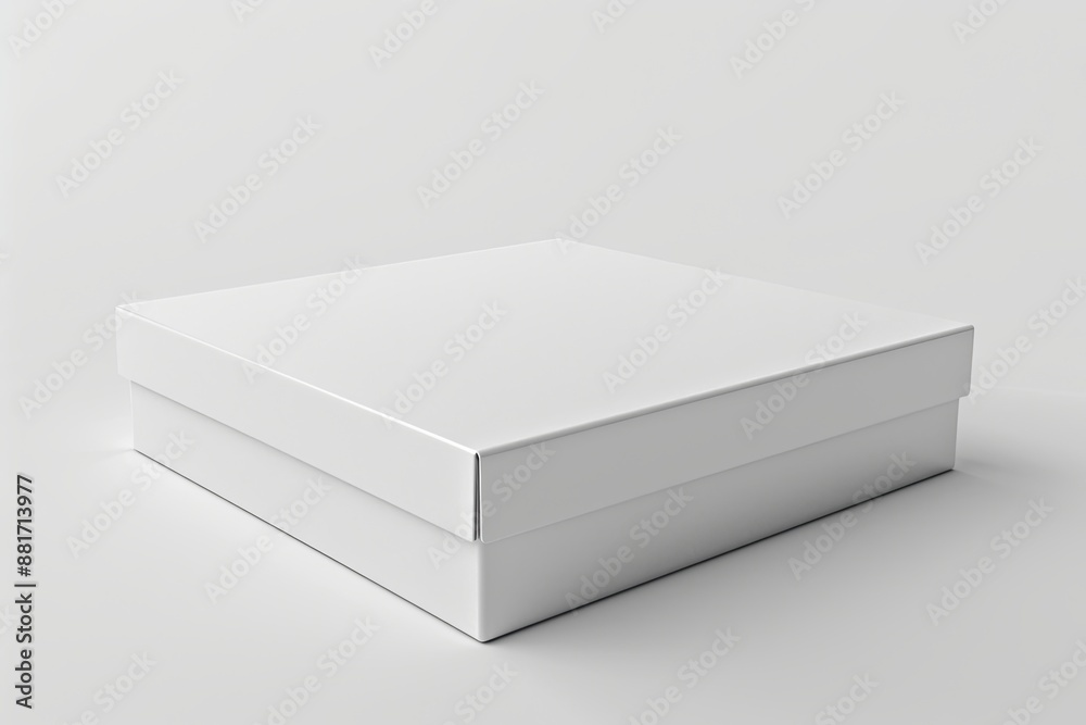 Blank White Box Mockup on Isolated White Background created with Generative AI Blank White Box Mockup on Isolated White Background created with Generative AI
