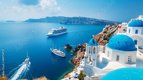 Luxury Cruise Ship Sailing in the Aegean Sea