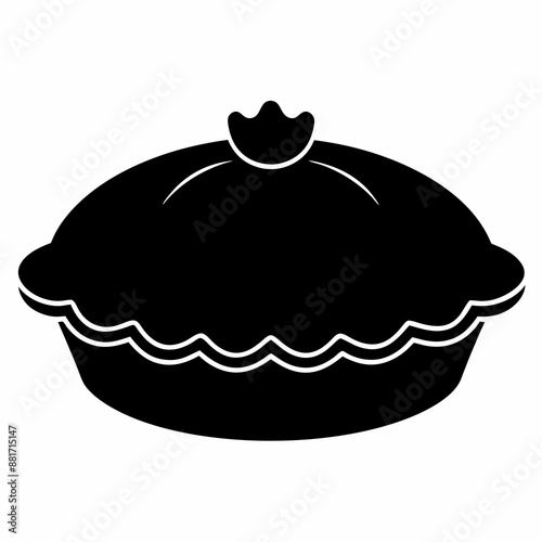 Pie vector illustration, pie vector art, pie silhouette, hand drawn vector illustration of a cake cartoon vector icon
