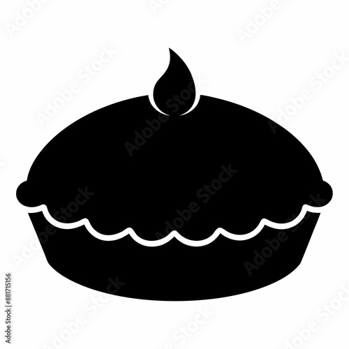 Pie vector illustration, pie vector art, pie silhouette, hand drawn vector illustration of a cake cartoon vector icon