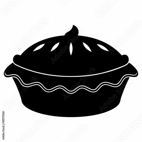 Pie vector illustration, pie vector art, pie silhouette, hand drawn vector illustration of a cake cartoon vector icon