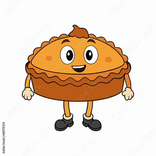 Pie vector illustration, pie vector art, pie silhouette, hand drawn vector illustration of a cake cartoon vector icon