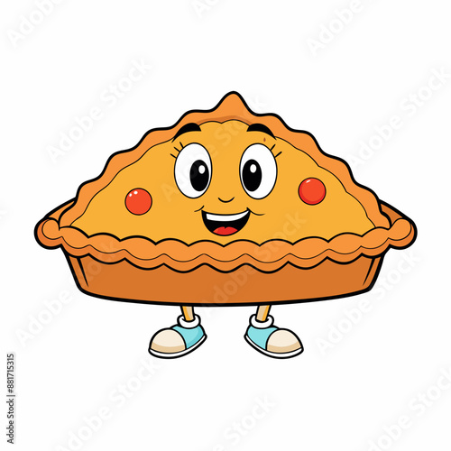 Pie vector illustration, pie vector art, pie silhouette, hand drawn vector illustration of a cake cartoon vector icon