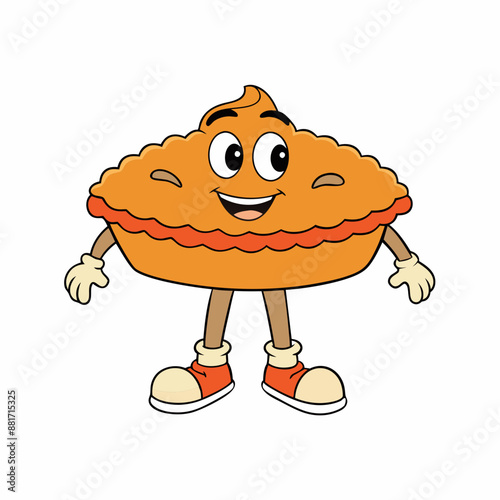 Pie vector illustration, pie vector art, pie silhouette, hand drawn vector illustration of a cake cartoon vector icon