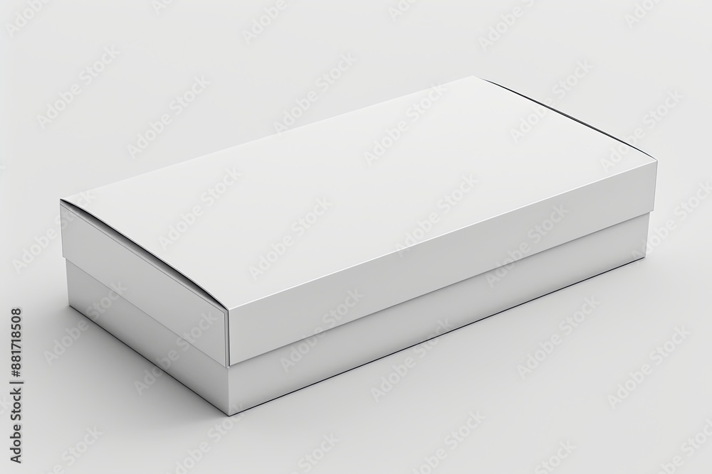 Blank White Box Mockup on Isolated White Background created with Generative AI Blank White Box Mockup on Isolated White Background created with Generative AI